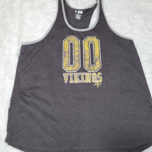 Womans NFL Apparel Vikings 00 Tank Top |  4XL | Gray Charocal - Picture 3 of 3